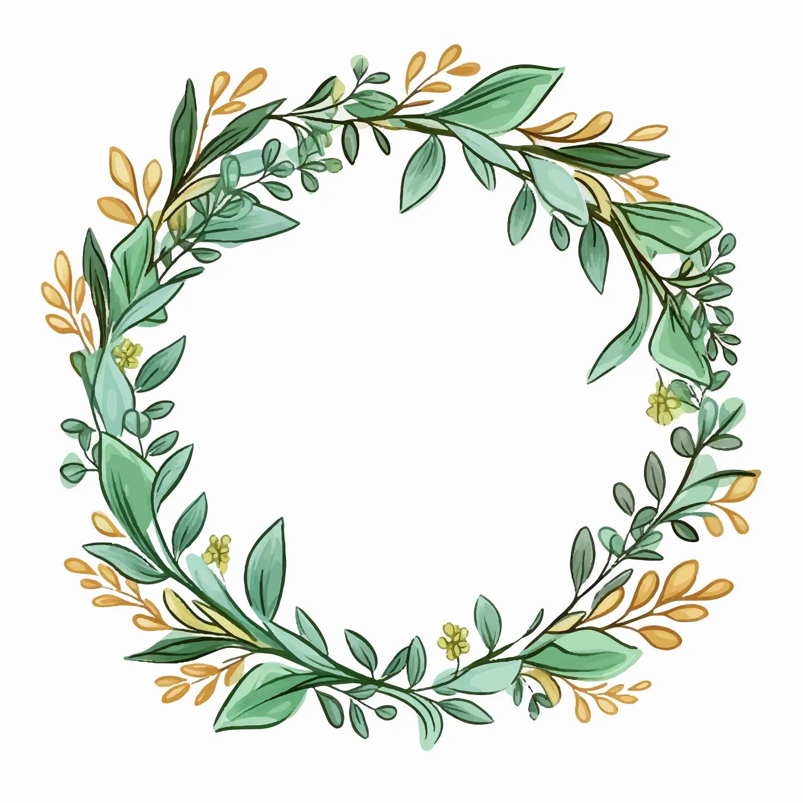 Cartoon Decorative Frame with Leaves Vector Illustration — free download from Dotvec