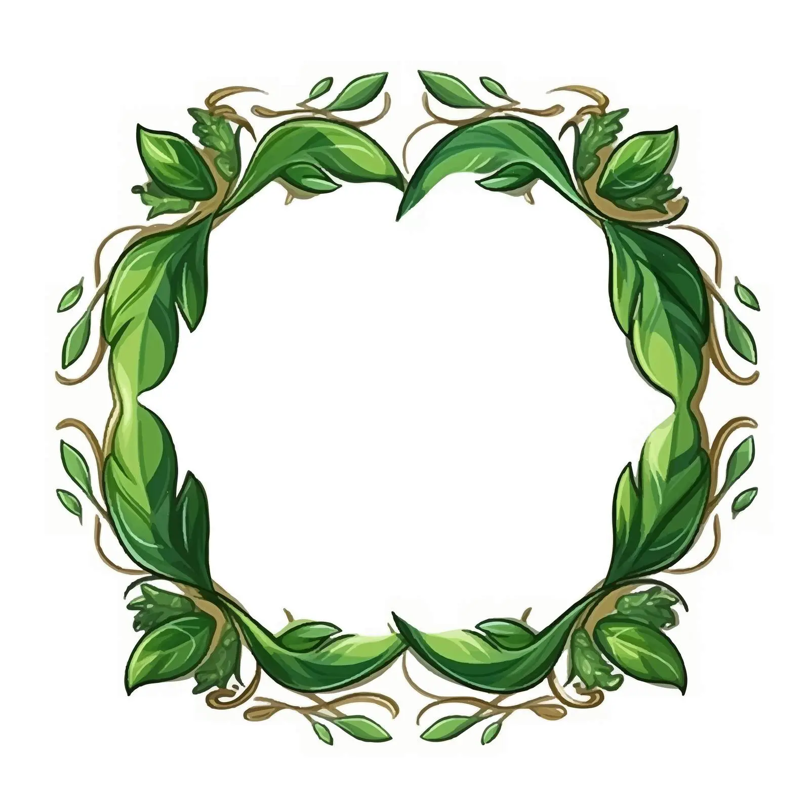 Cartoon Decorative Frame with Leaf Design – free colorful frame image from Dotvec