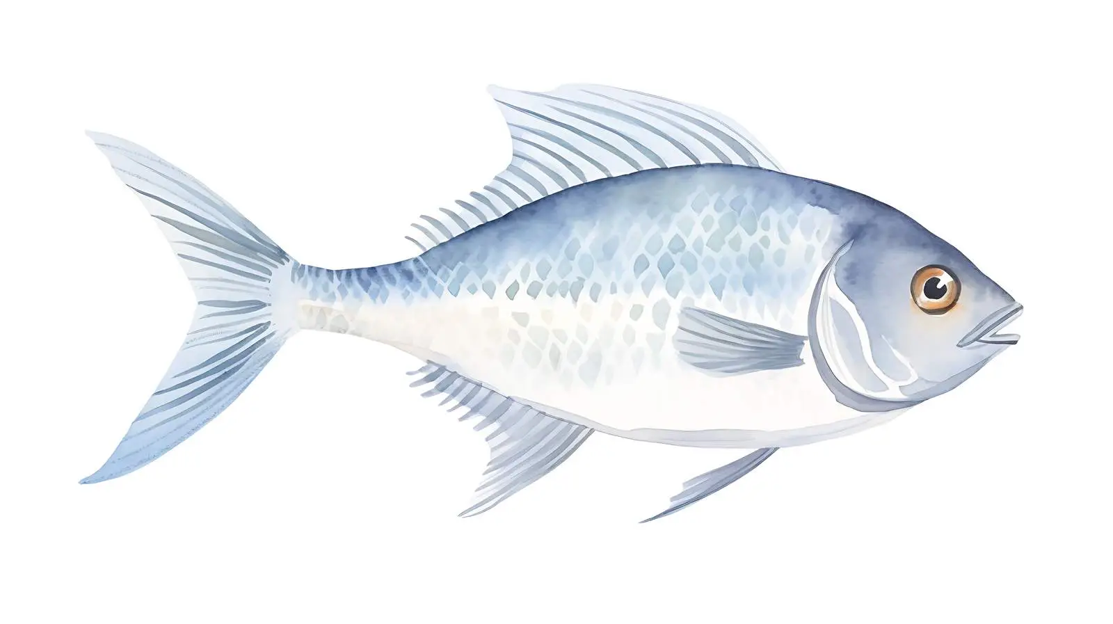 Elegant Grey Fish on White Background — free download from Dotvec