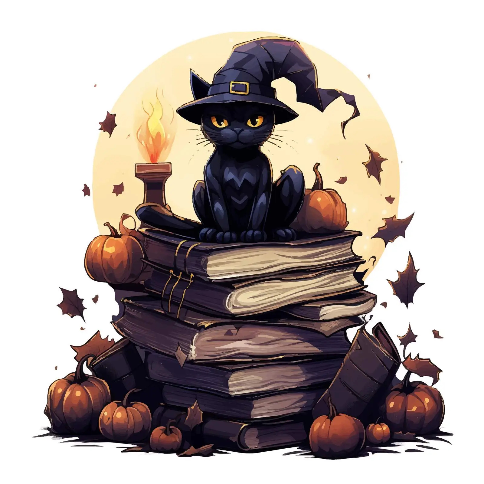 Halloween Cat Illustration for Festive Decorations — free download from Dotvec