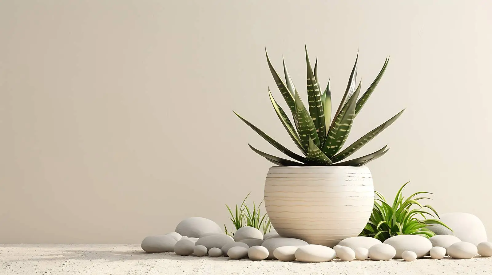 Decorative Home Plant in Flowerpot on Stones – free prov image from Dotvec