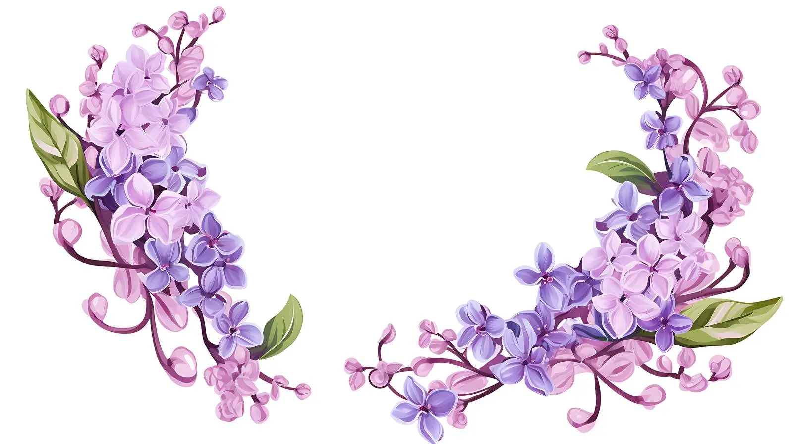 Lilac Floral Frame on White Background — free download from Dotvec