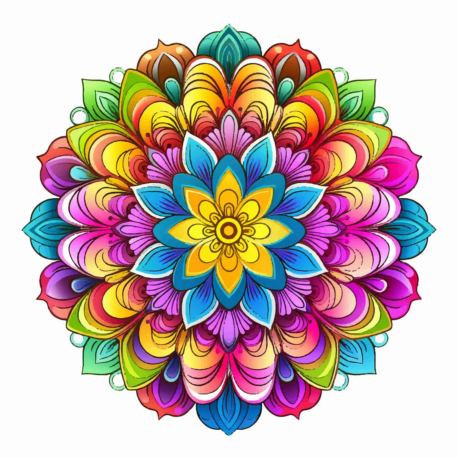 Colorful Mandala Background with Rainbow Design — free download from Dotvec