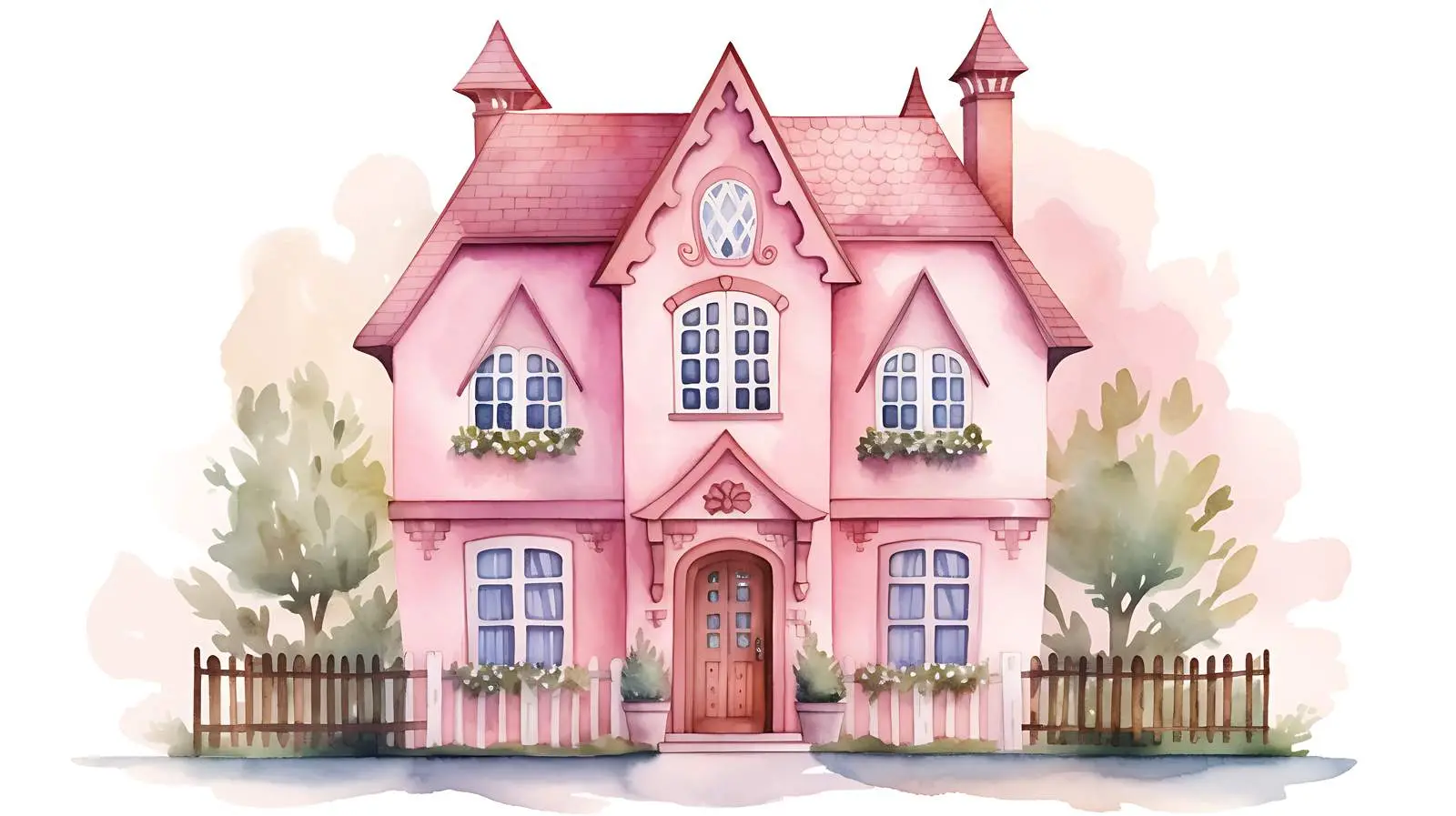 Charming Pink House — free download from Dotvec
