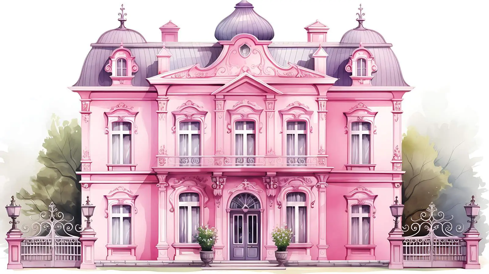 Pink House on White Background — free download from Dotvec