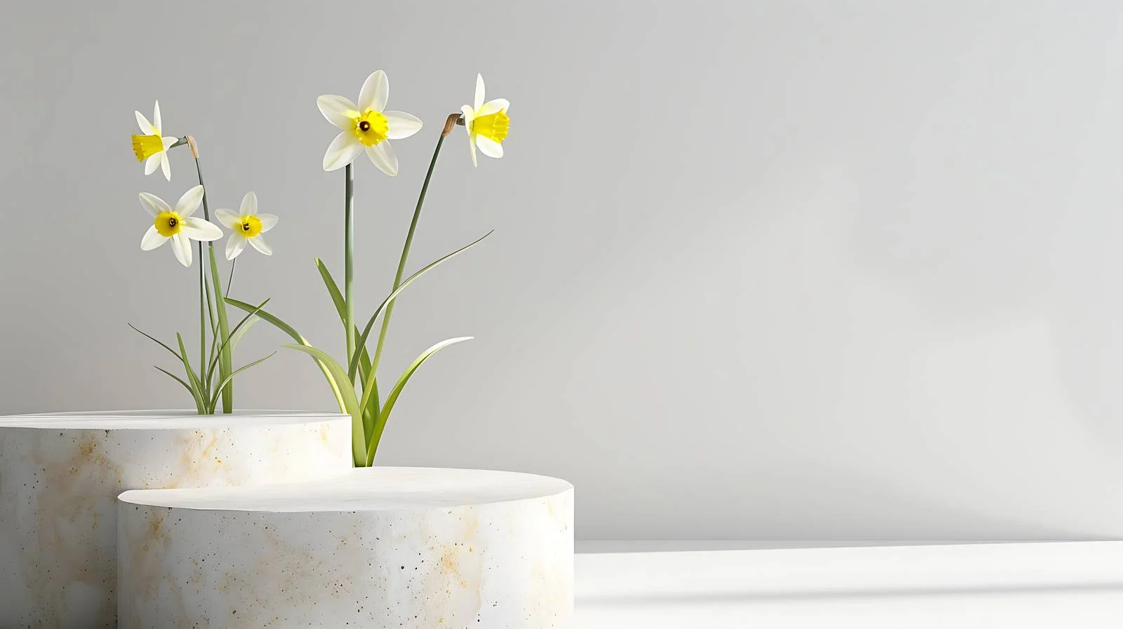 Elegant Podiums with Daffodils Display Image — free download from Dotvec
