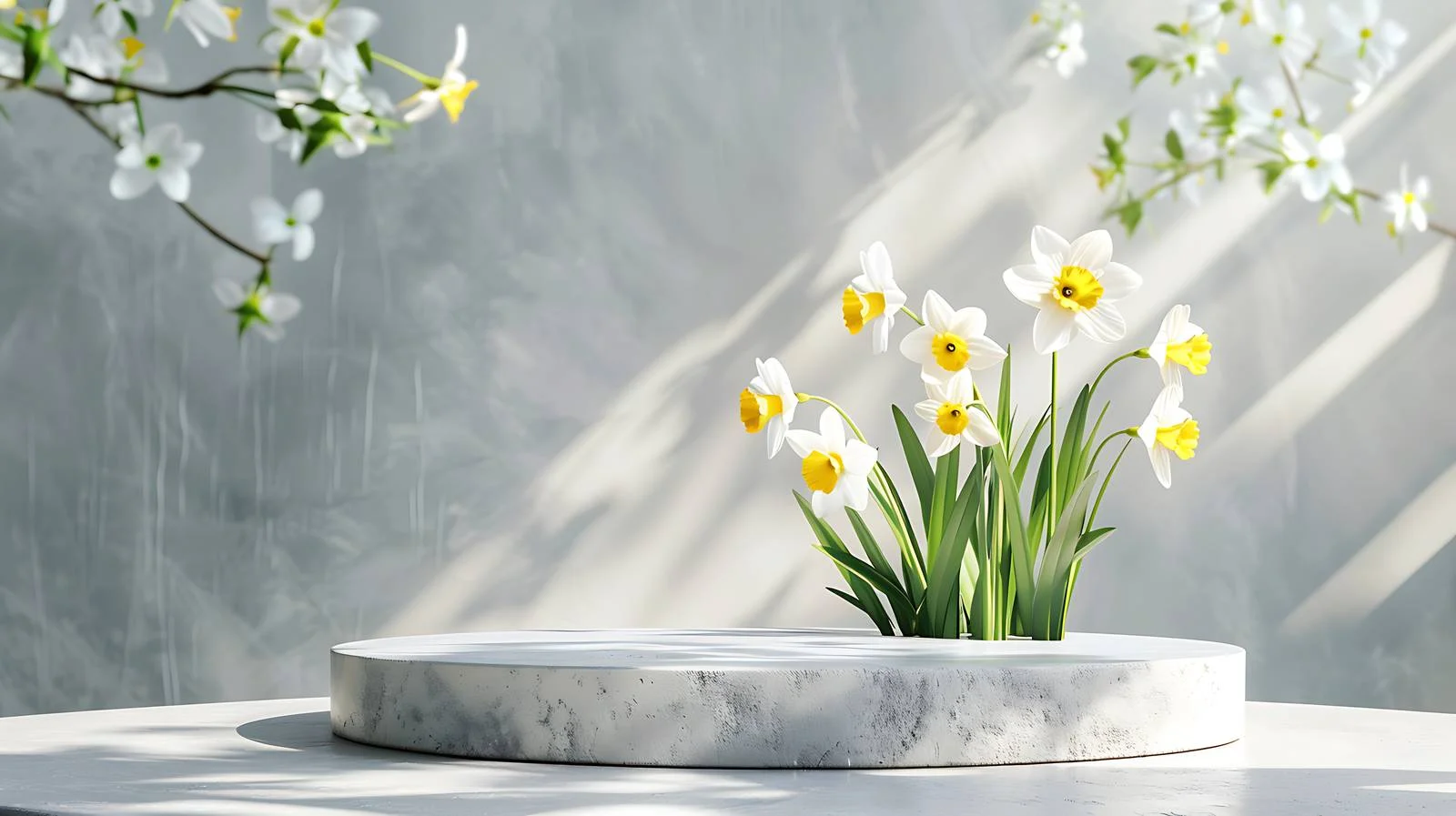 Elegant Daffodil Podium Display – free podium image from Dotvec