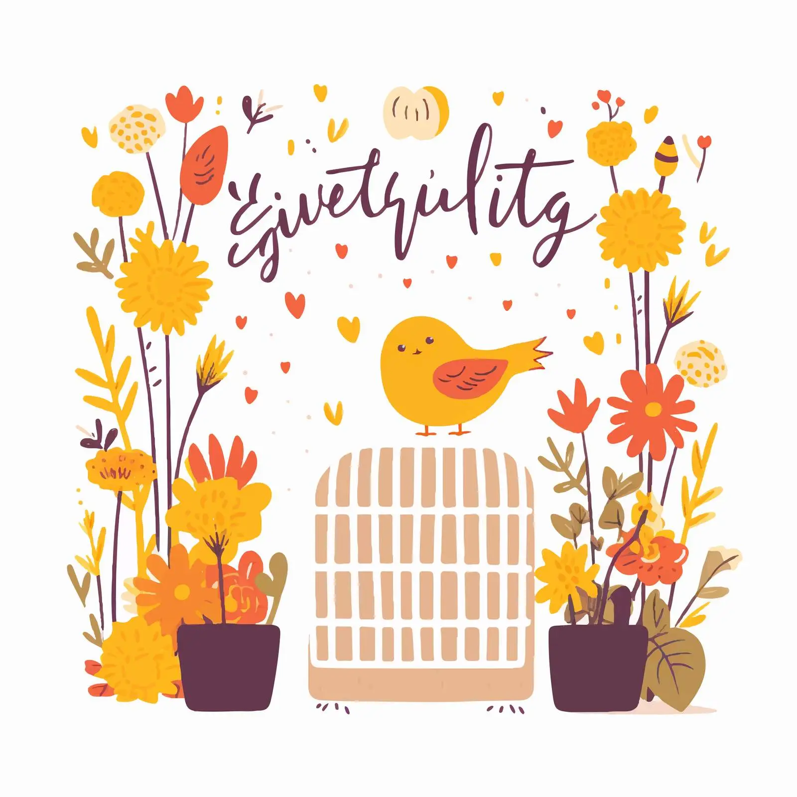 Hello Spring Decorative Postcard Template — free download from Dotvec