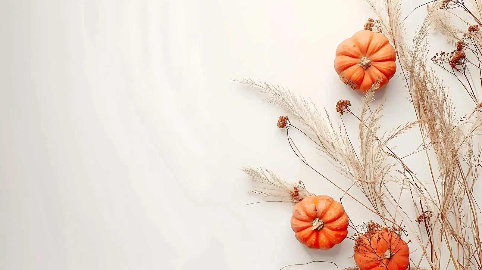 Pastel Decorative Pumpkins with Dried Grass – free symbol image from Dotvec