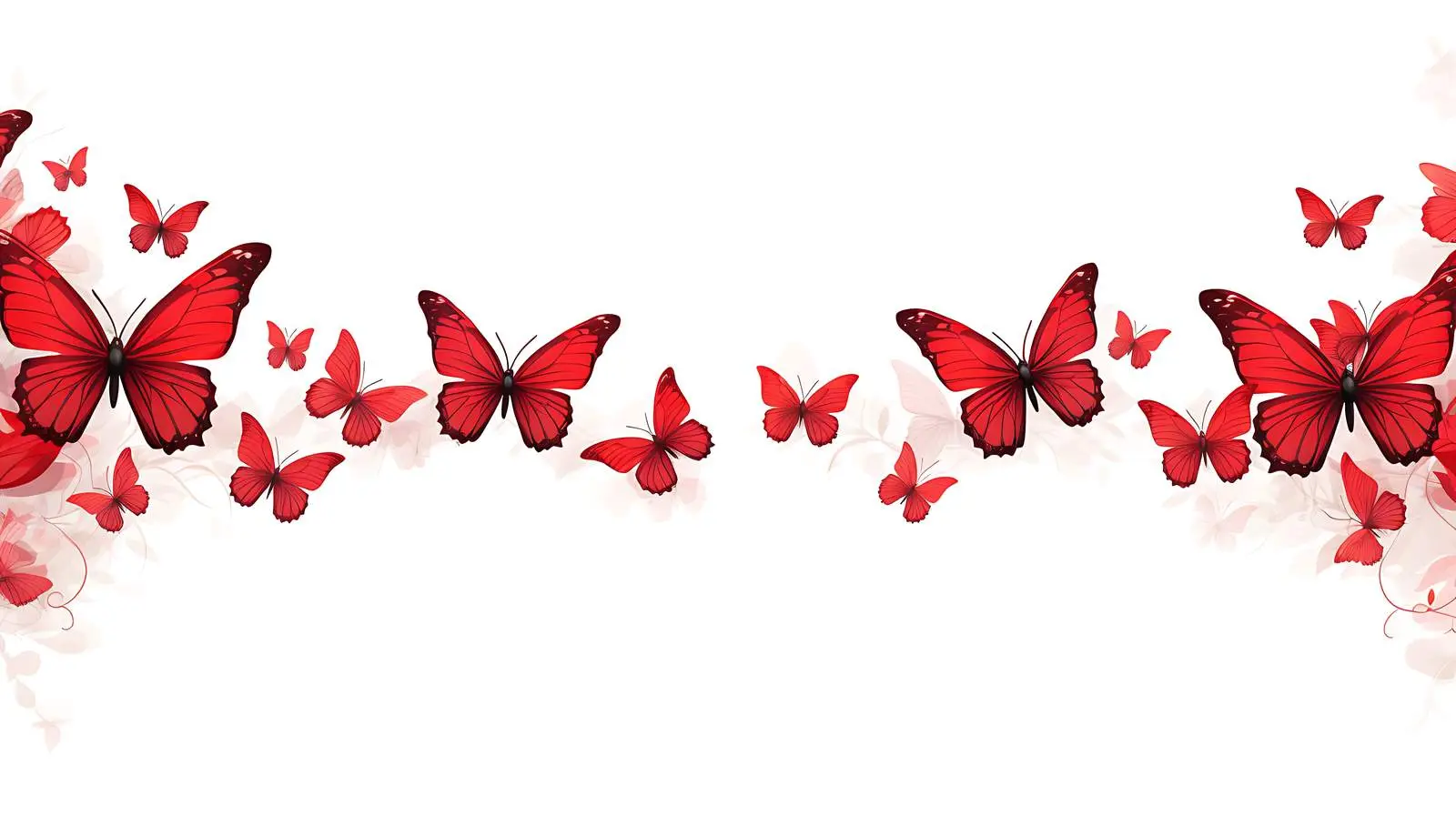 Elegant Red Butterfly Border Design — free download from Dotvec