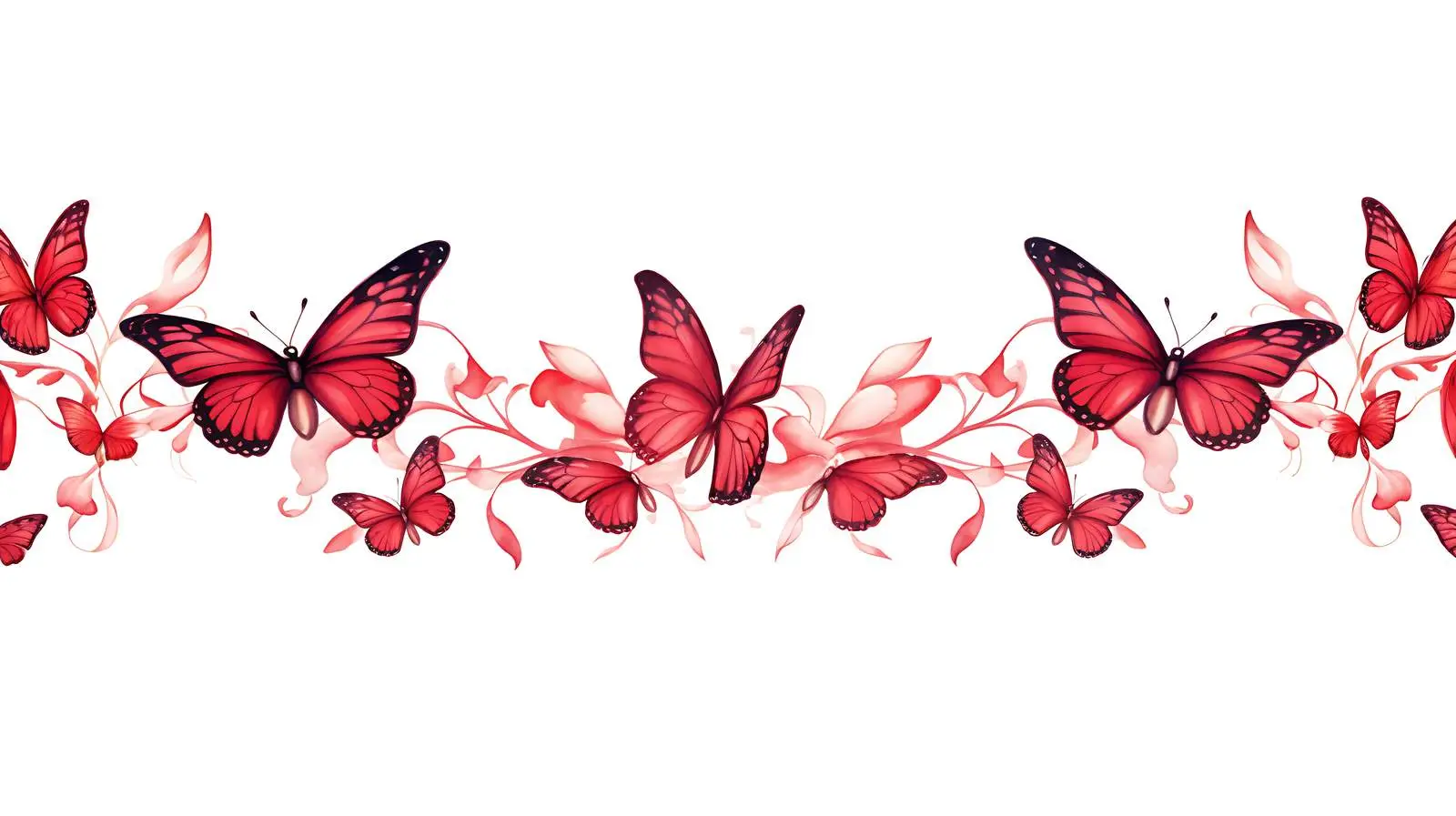 Elegant Red Butterfly Border Design — free download from Dotvec