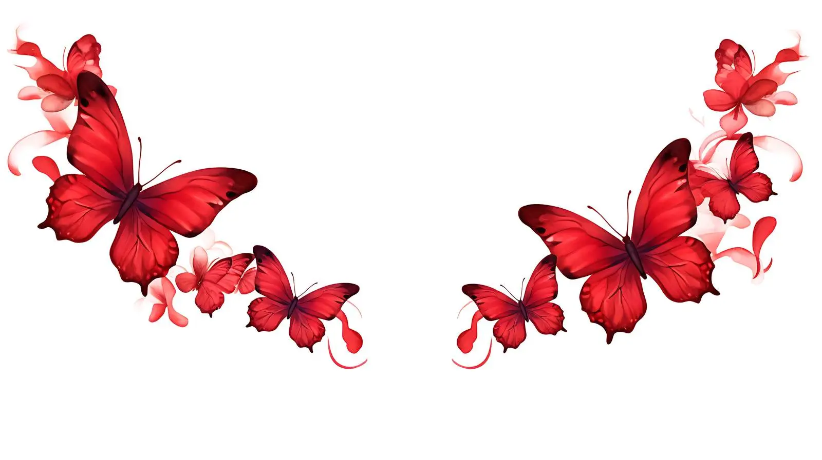 Elegant Red Butterfly Border Design — free download from Dotvec