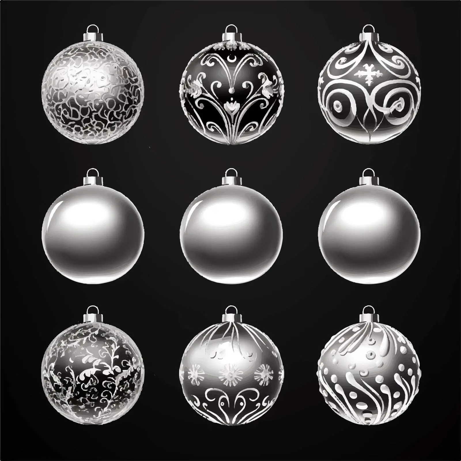 Classic Silver Christmas Ball Decorations for Holiday – free round shape image from Dotvec
