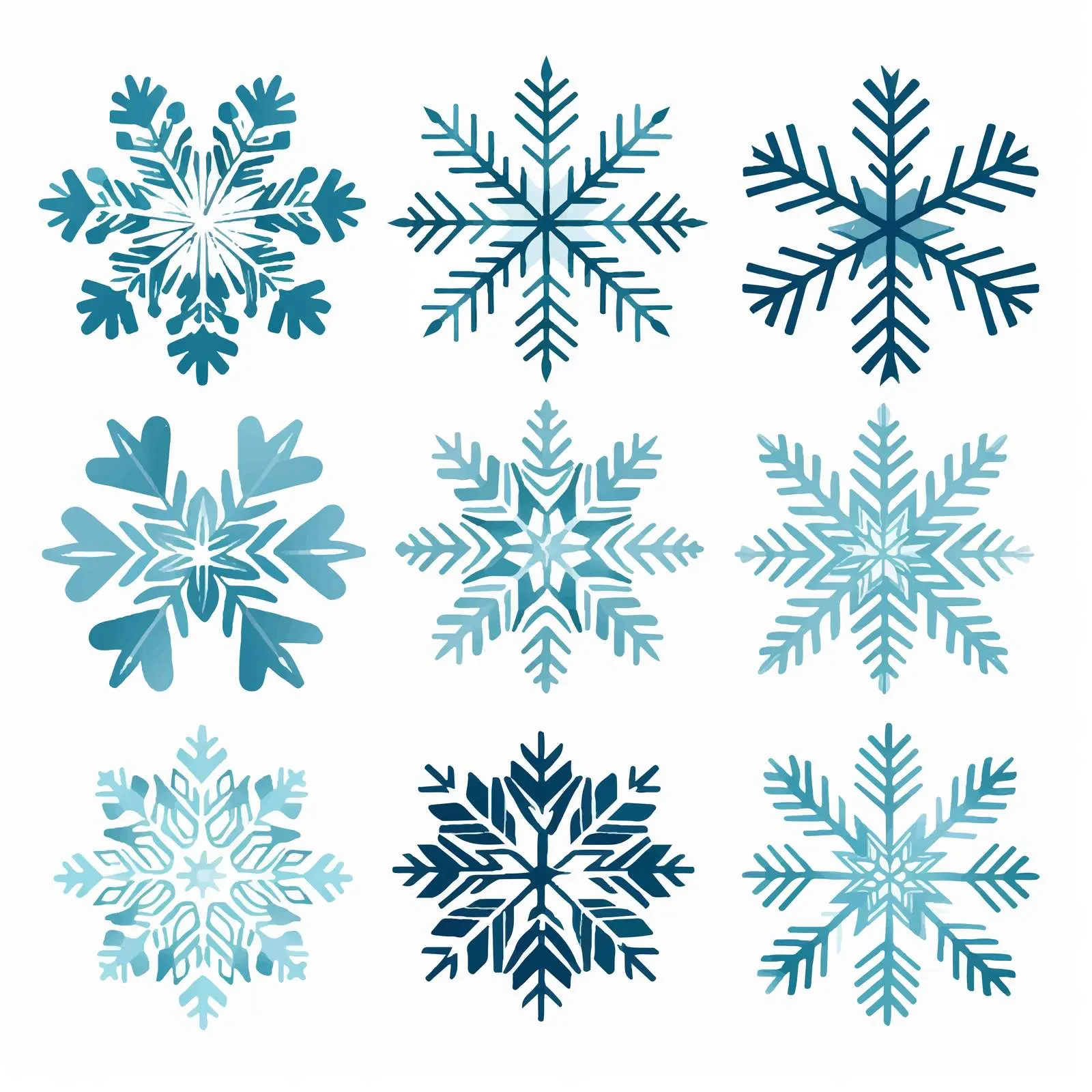 Winter Decorative Snowflakes Clip Art Collection — free download from Dotvec