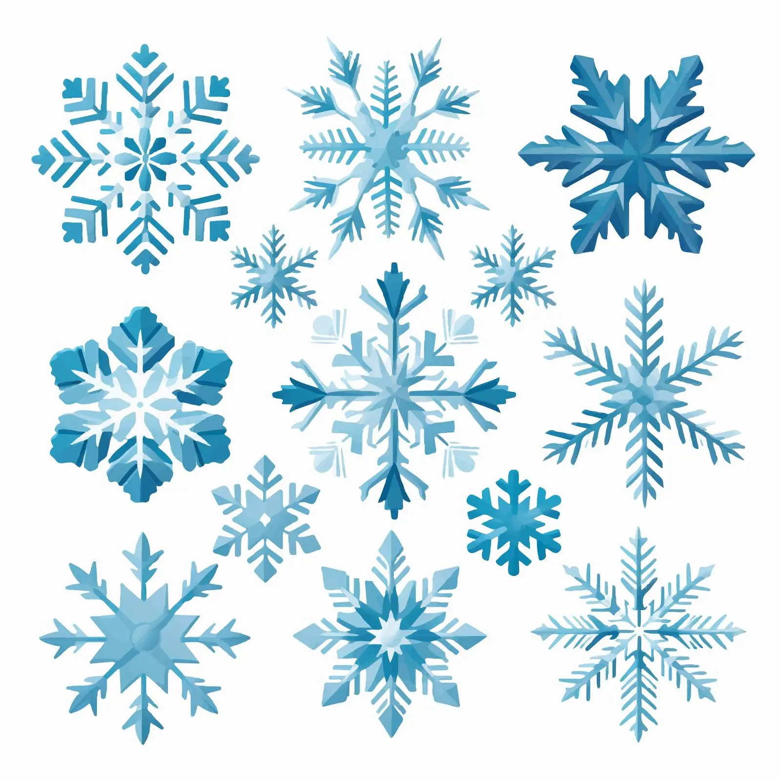 Winter Decorative Snowflakes Clip Art Kit — free download from Dotvec