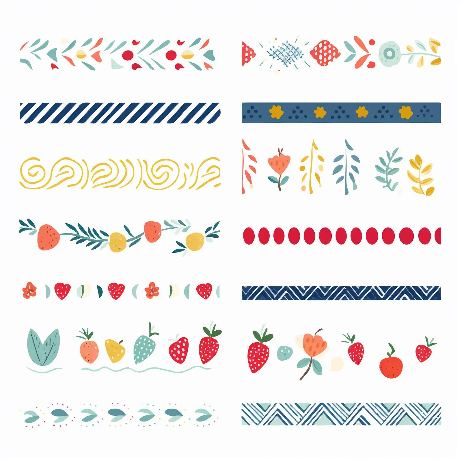 Decorative Duct Tape Set with Colorful Patterns — free download from Dotvec