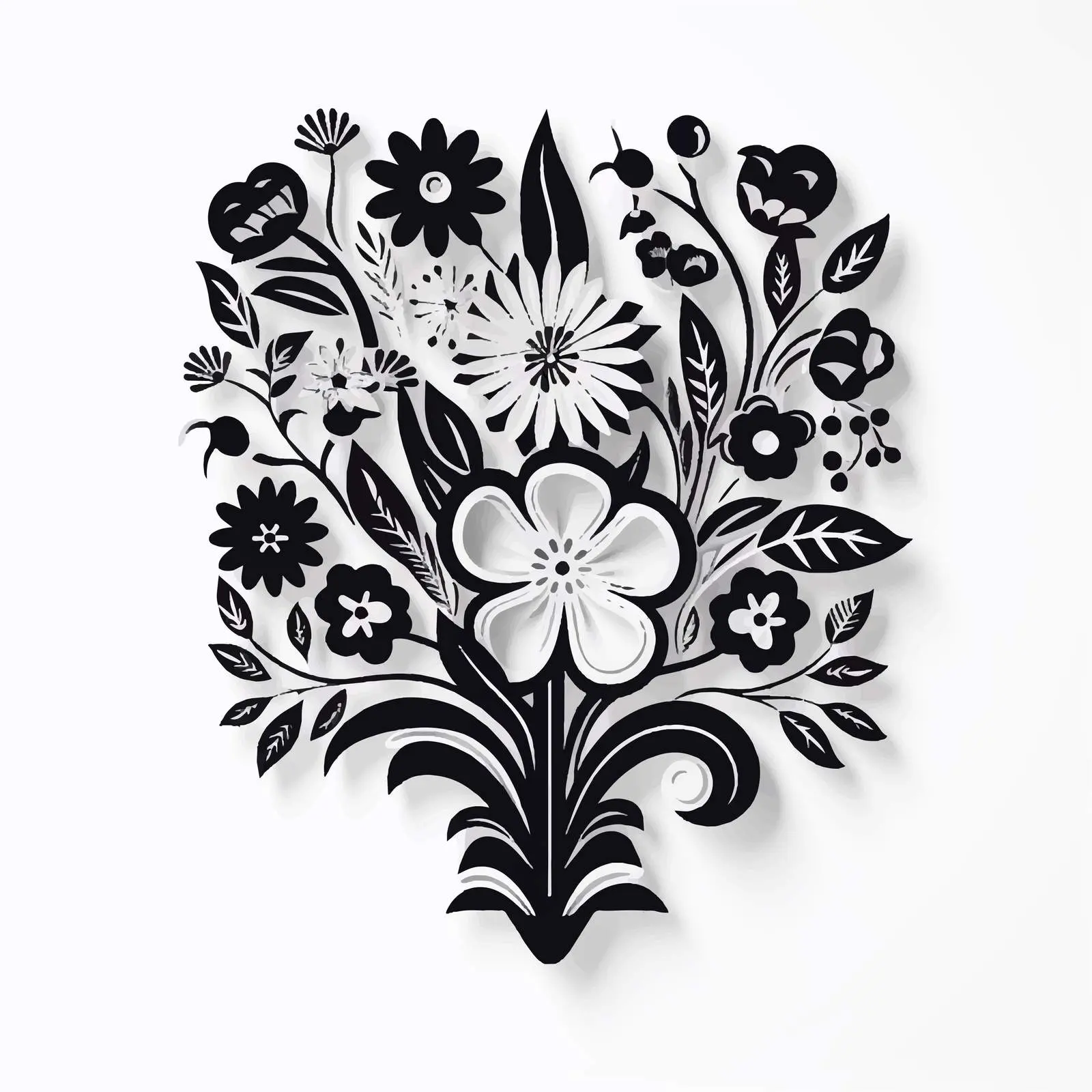 Black and White Decorative Thank You Card — free download from Dotvec