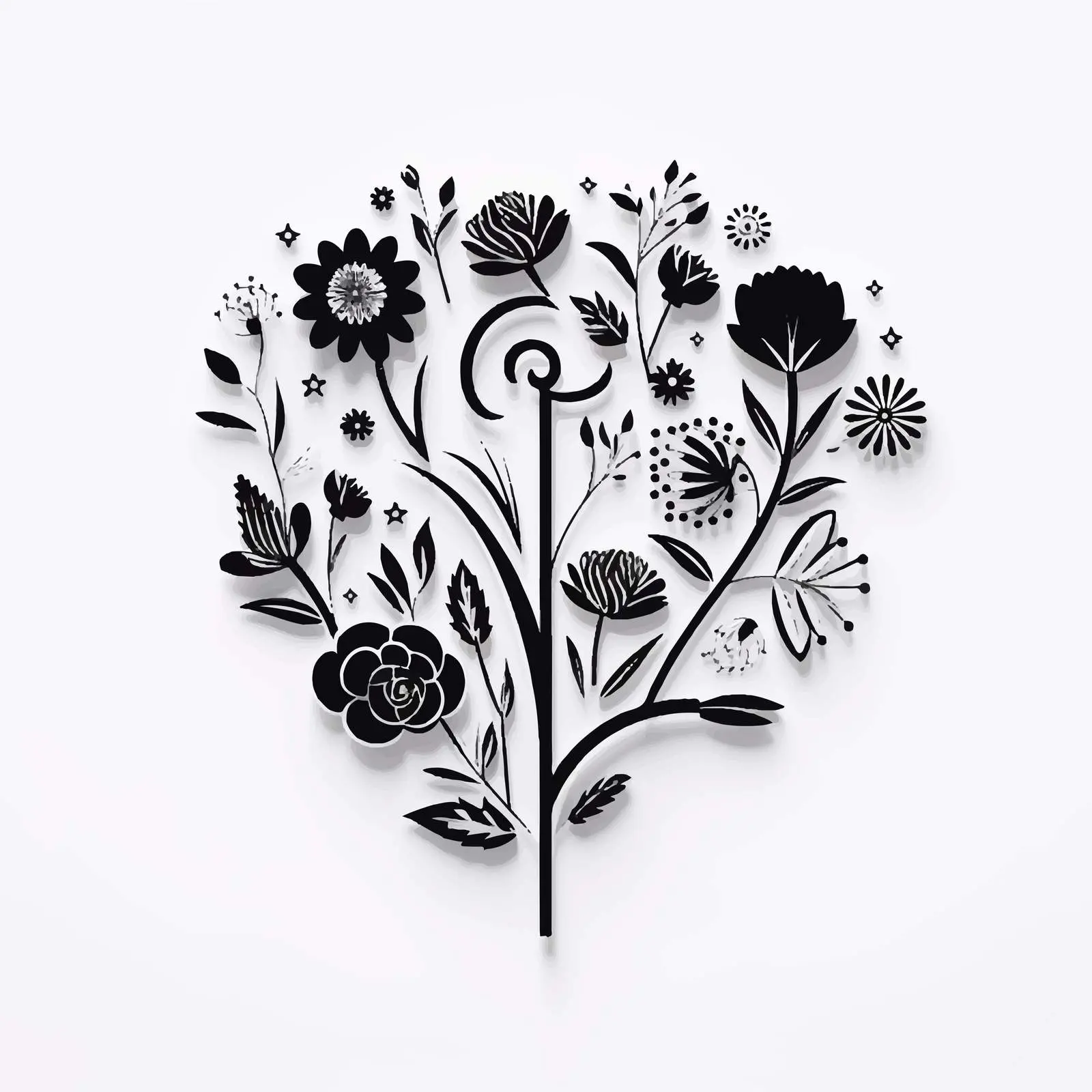 Black and White Decorative Thank You Card — free download from Dotvec