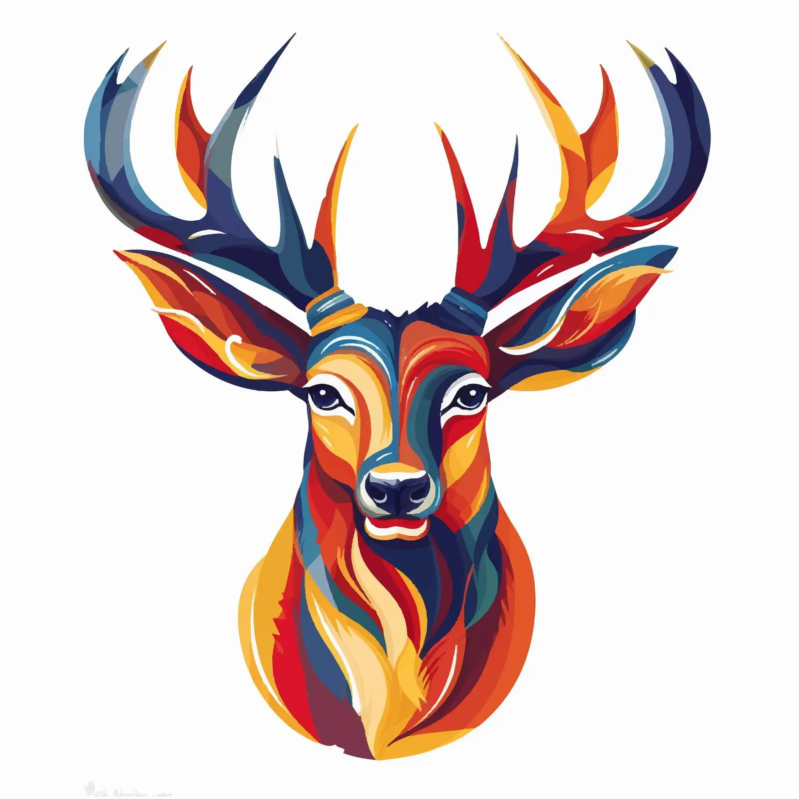 Patriotic Deer Portrait Vector Art — free download from Dotvec