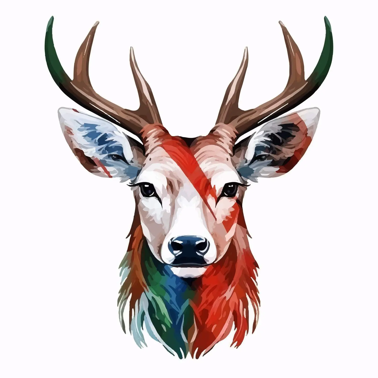 Patriotic Deer Portrait Vector Art – free vector animal image from Dotvec