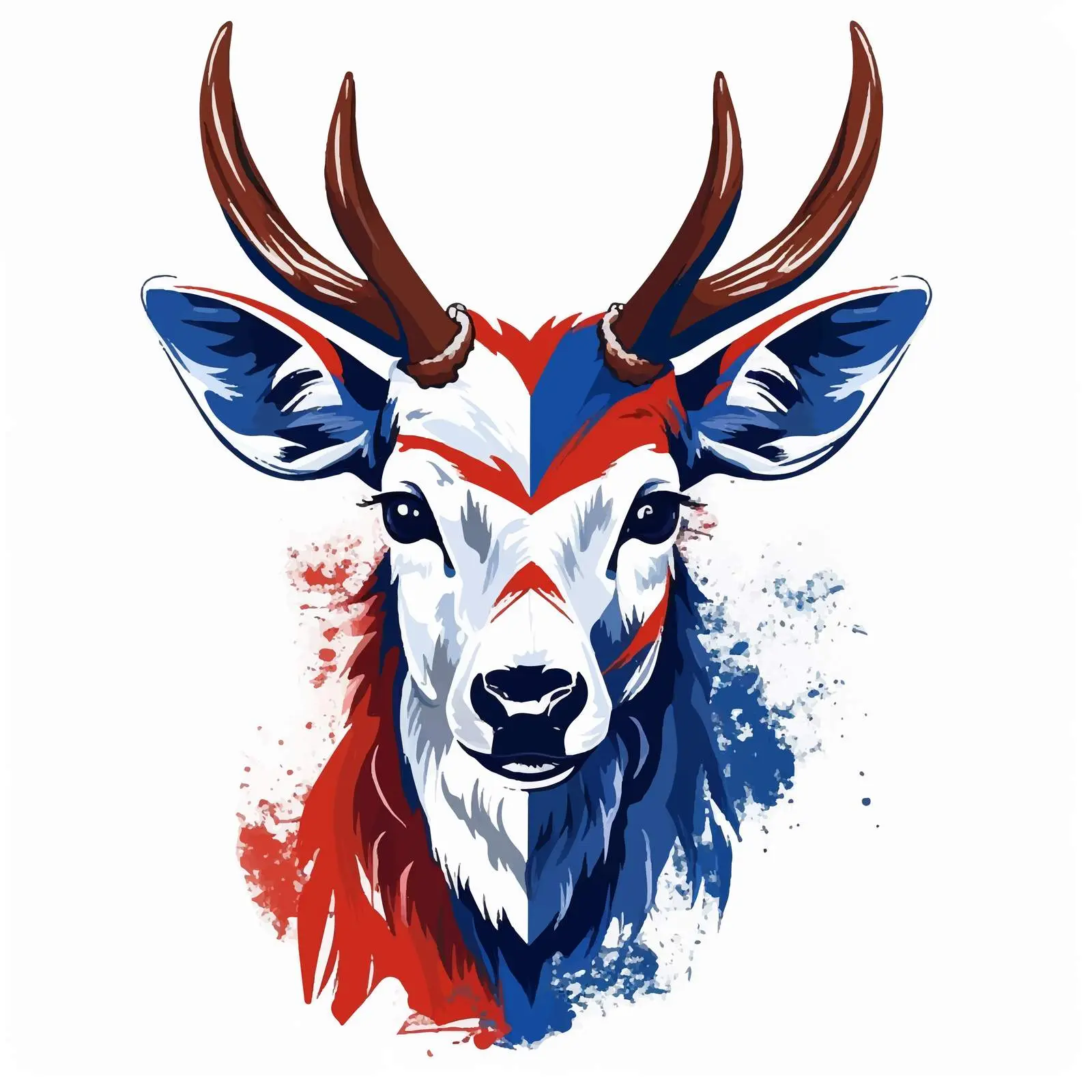 Patriotic Deer Portrait Vector Art — free download from Dotvec