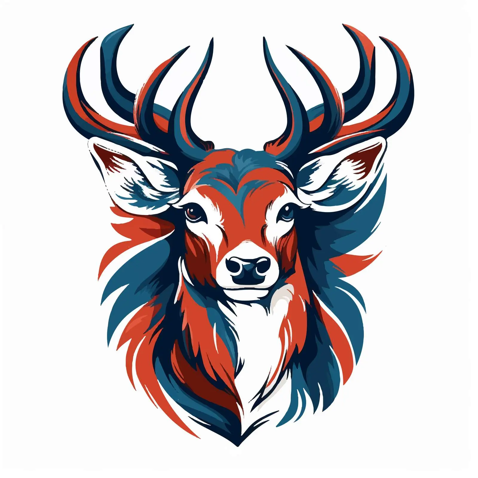 Patriotic Deer Portrait Vector Art – free rendered image from Dotvec