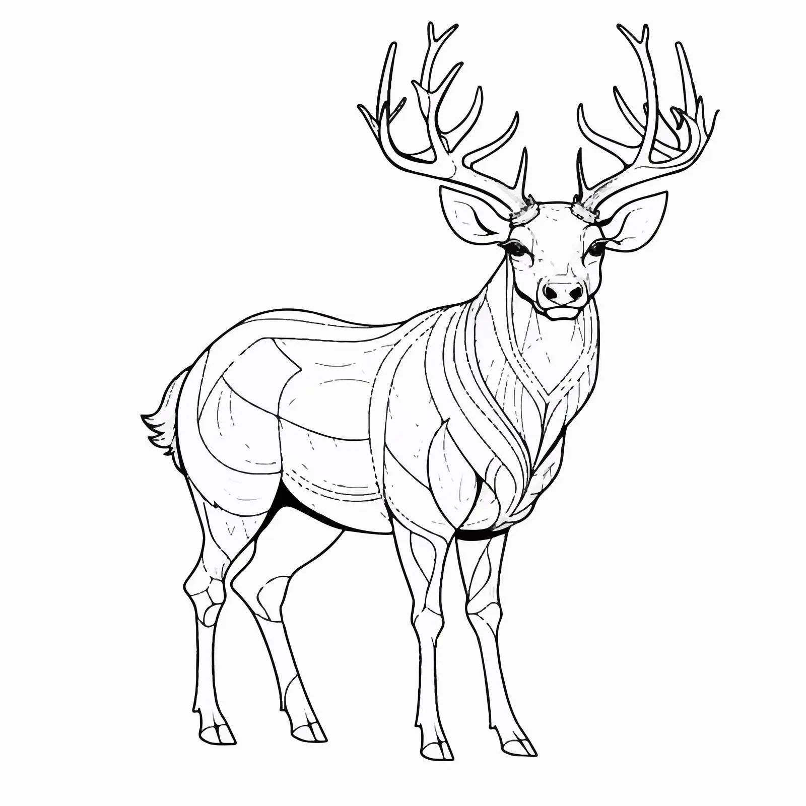 Cartoon Deer Line Vector Illustration — free download from Dotvec