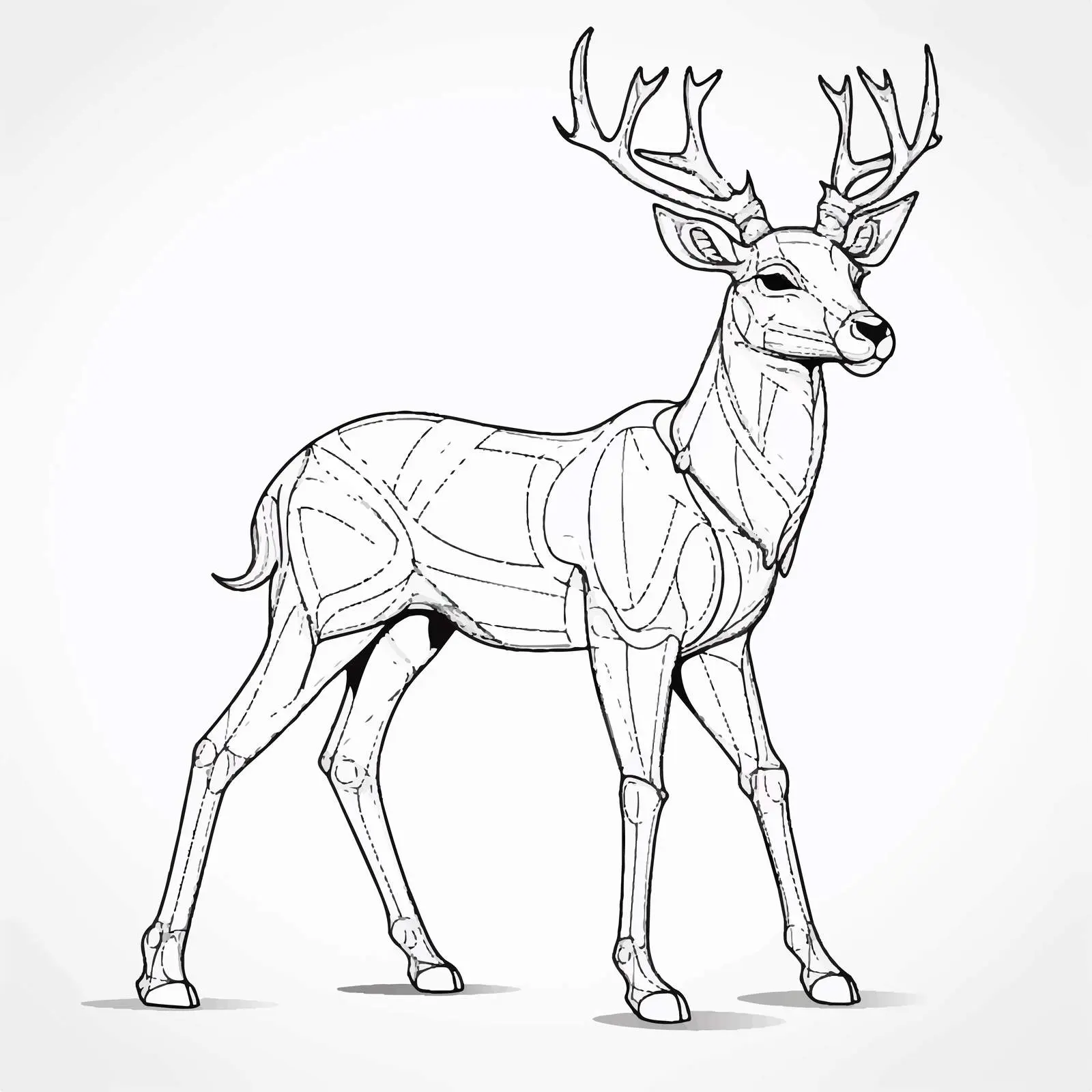 Cartoon Deer Line Vector Illustration — free download from Dotvec