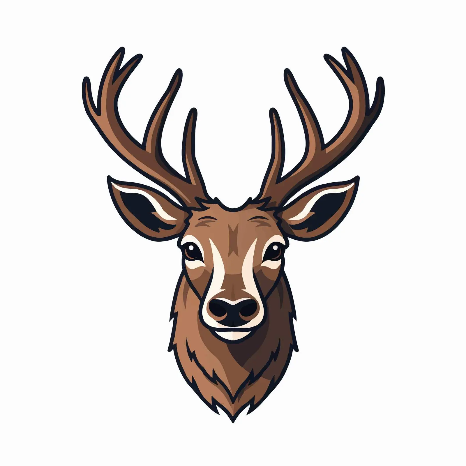 Deer Line Vector Illustration on White Background — free download from Dotvec