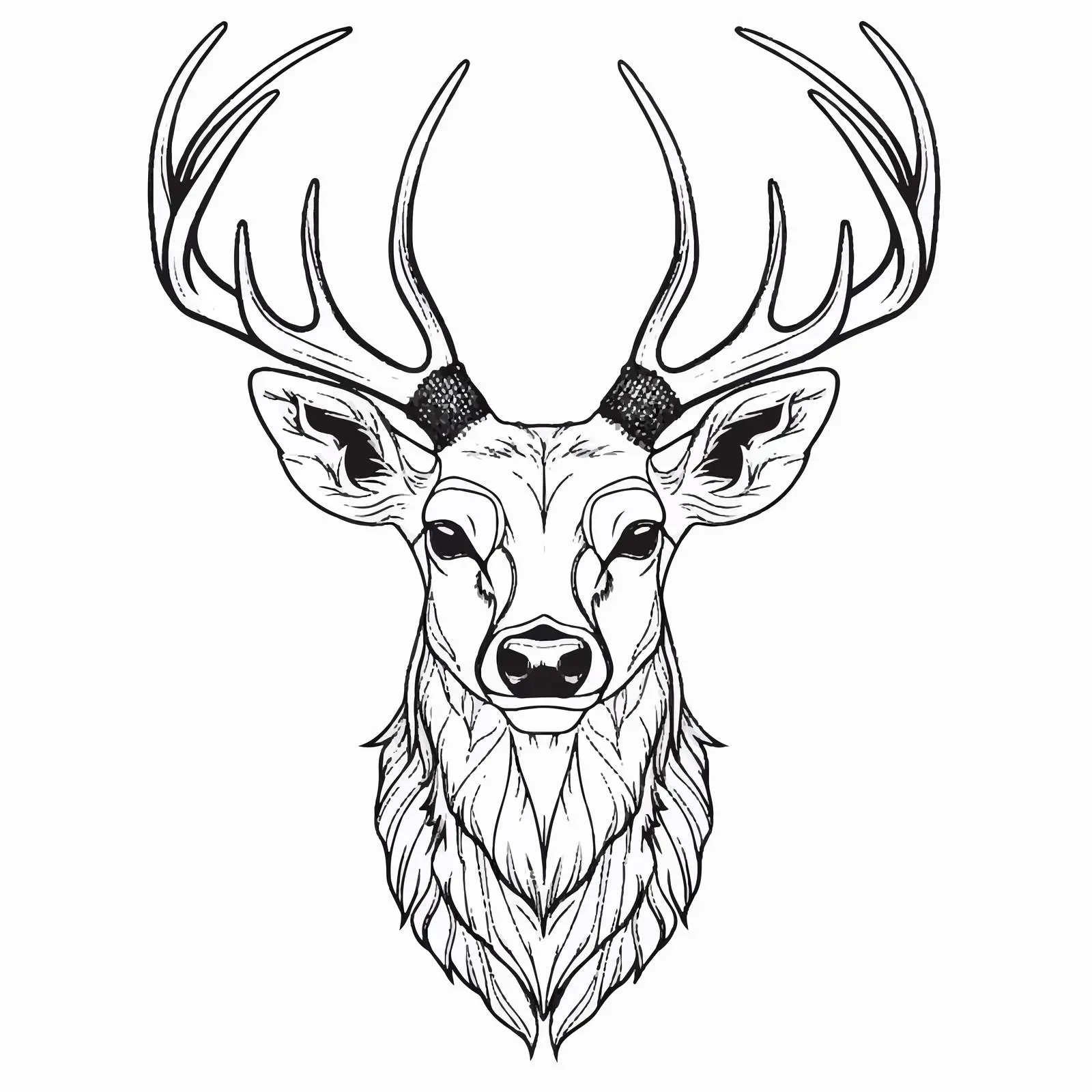 Deer Line Vector Illustration on White Background — free download from Dotvec