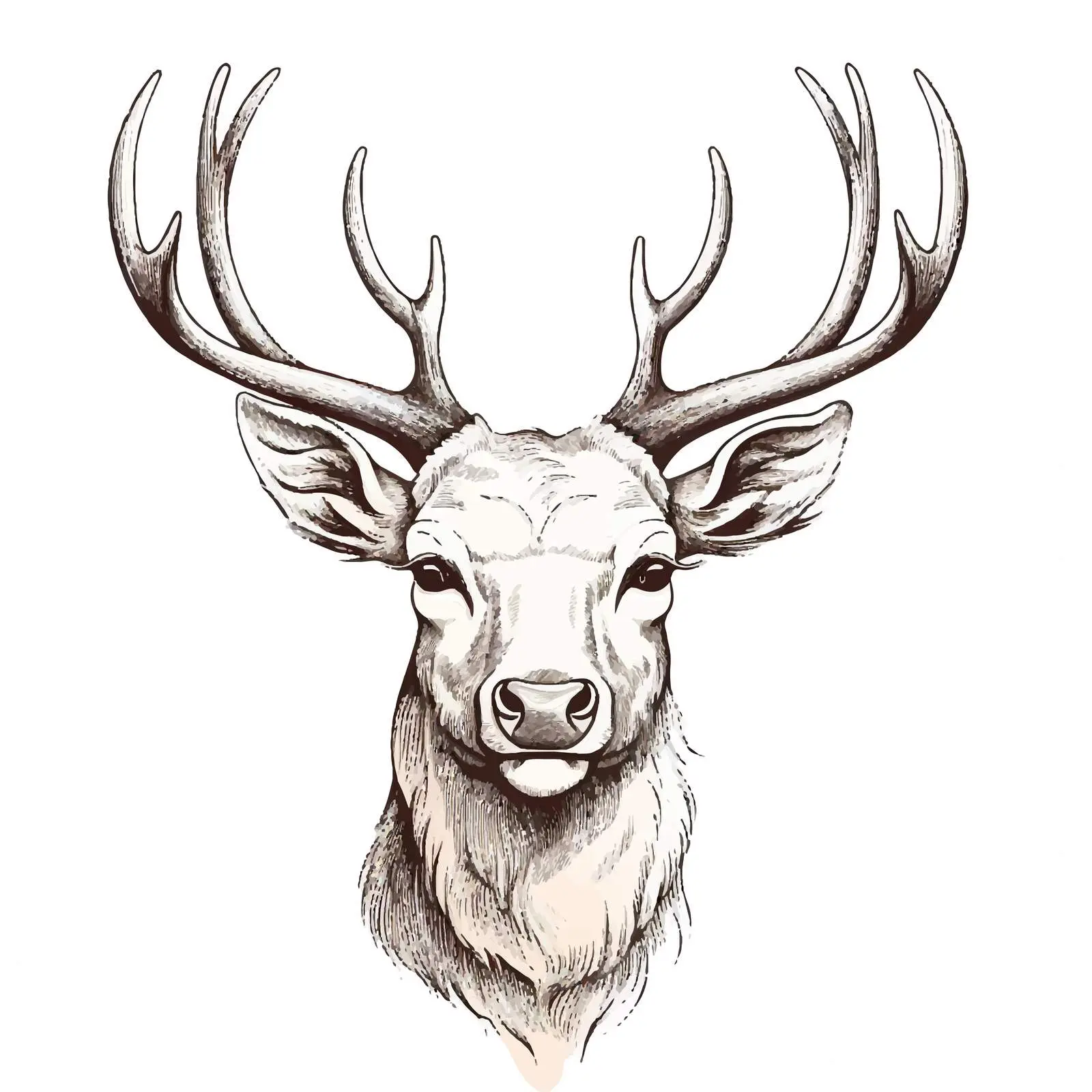 Deer Sketch Vector Illustration on White Background — free download from Dotvec