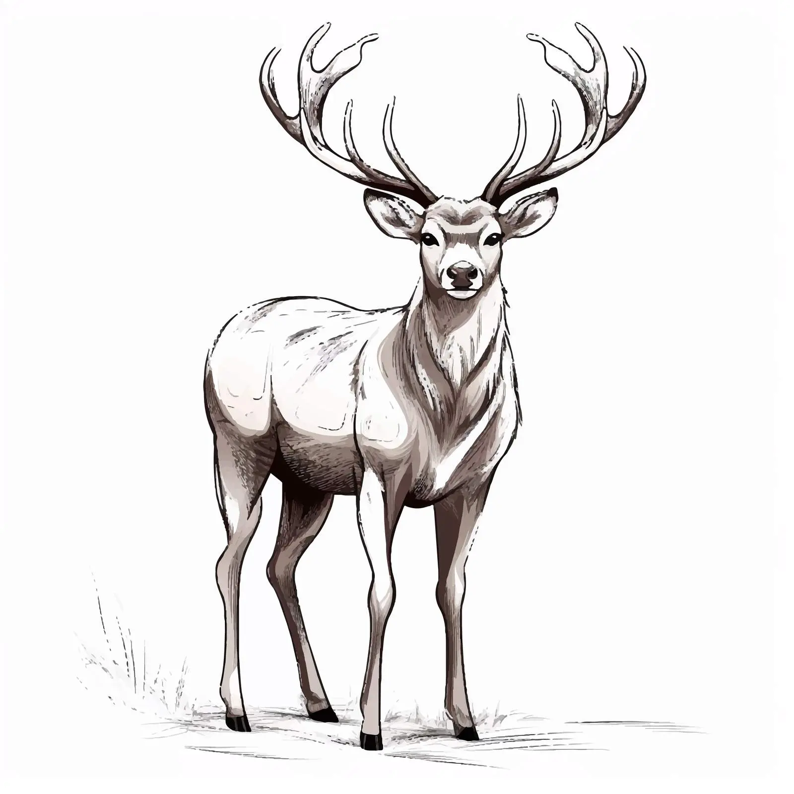 Deer Sketch Vector Illustration on White Background — free download from Dotvec