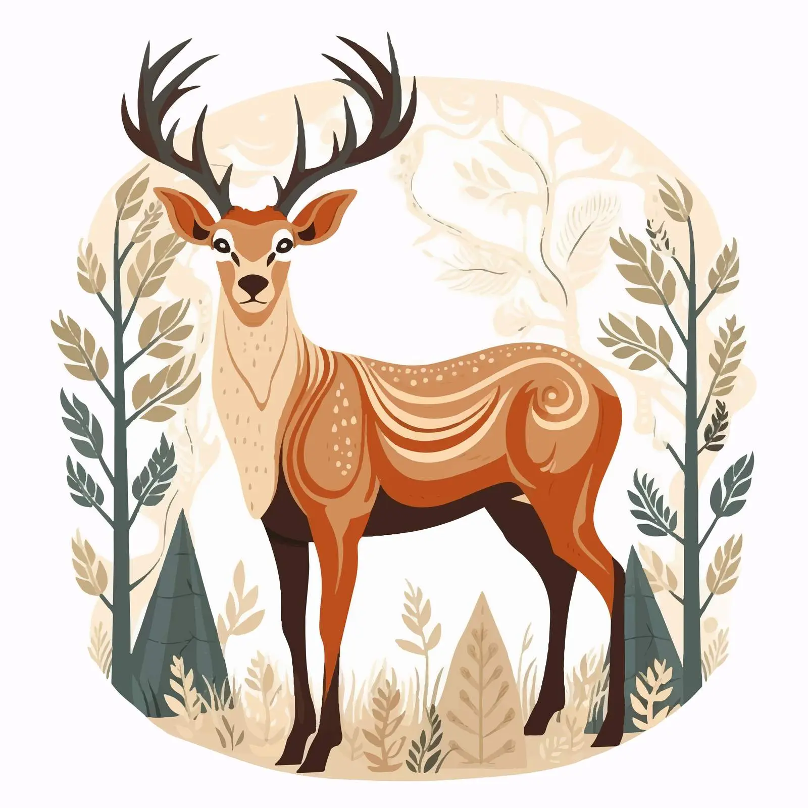 Cartoon Deer Vector Illustration Isolated Design — free download from Dotvec