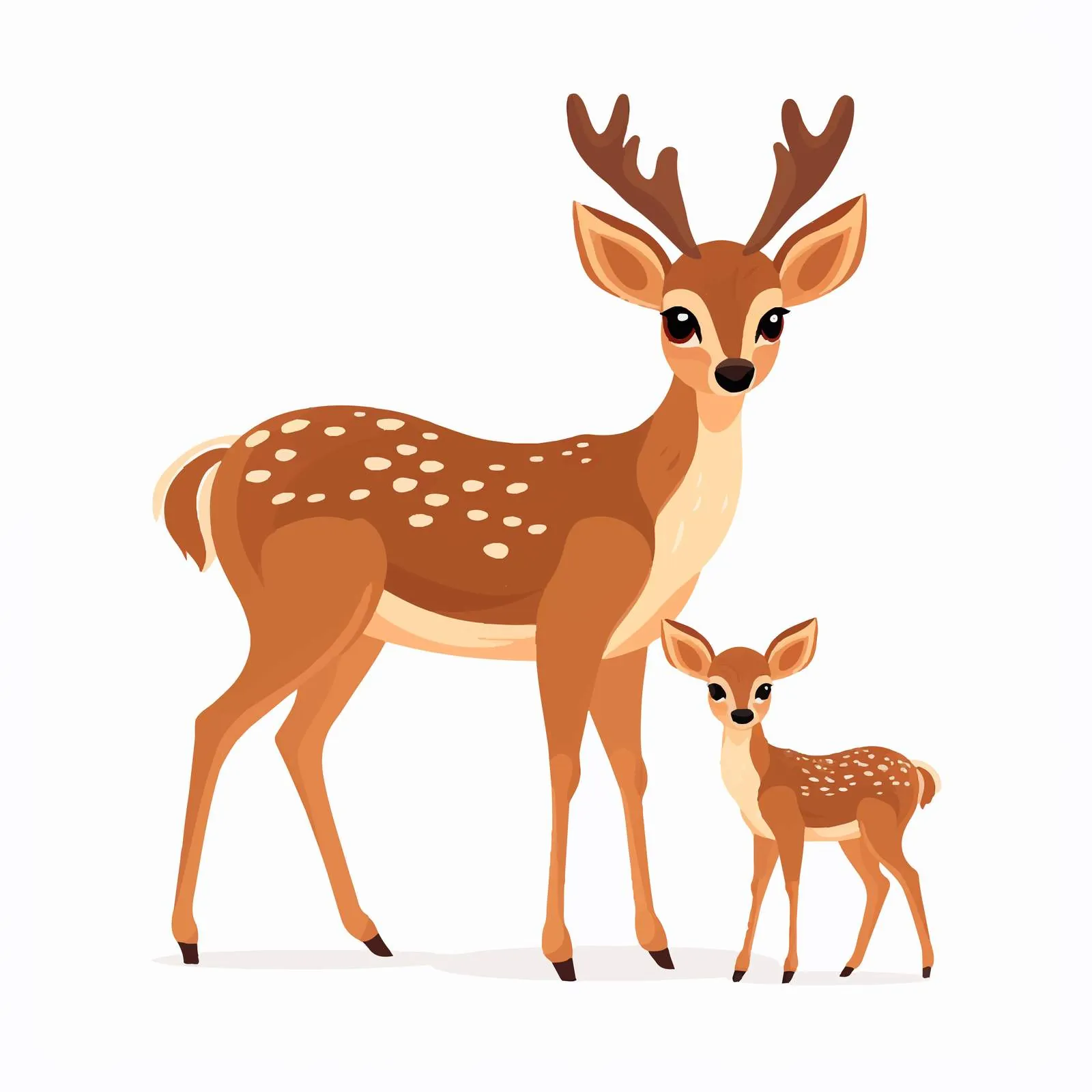 Deer and Fawn on White Background — free download from Dotvec