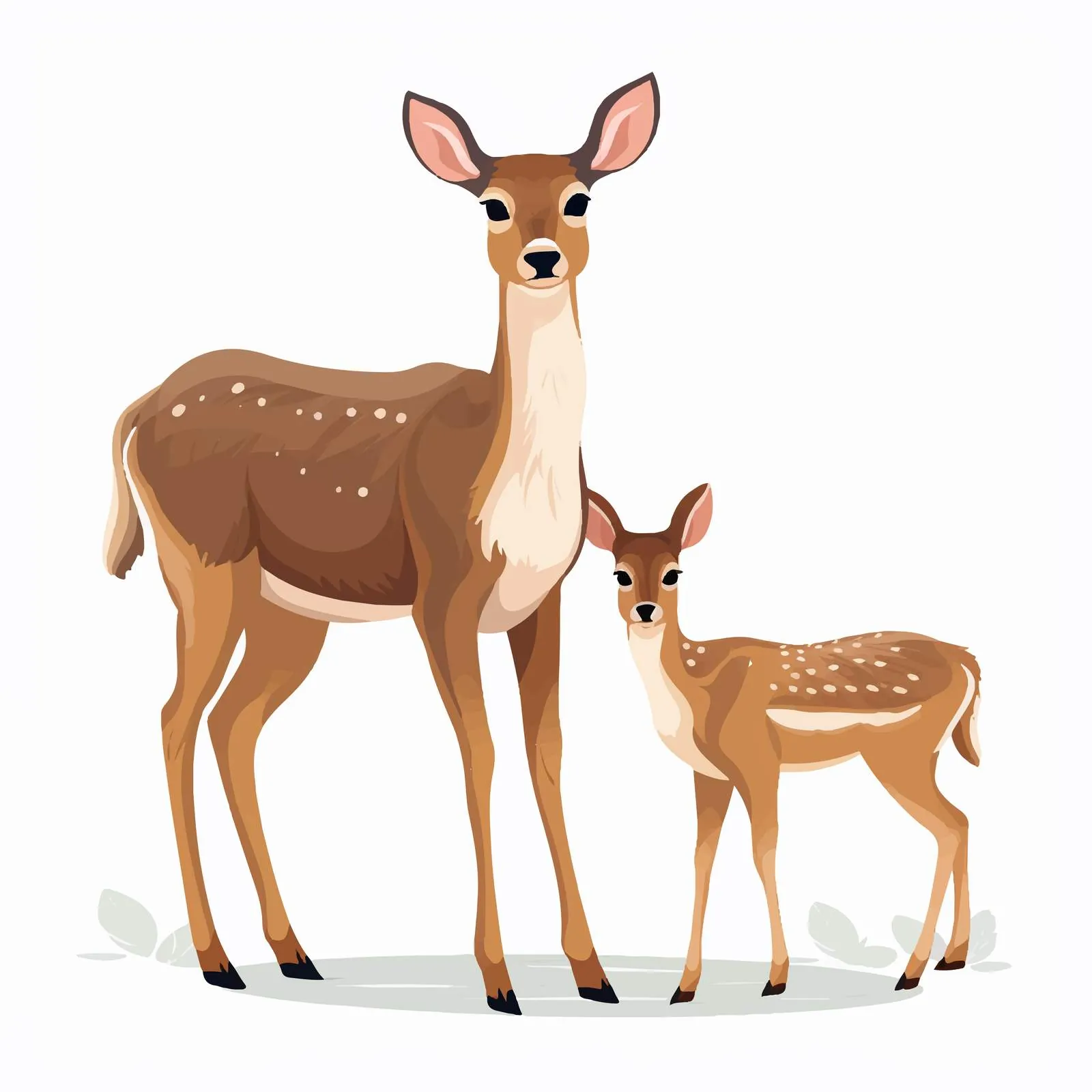 Deer Family with Fawn on White Background — free download from Dotvec