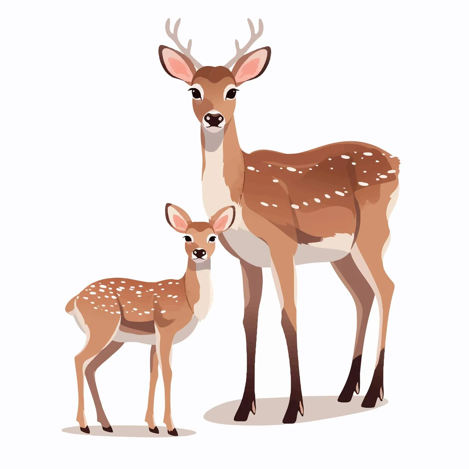 Deer and Fawn Isolated on White Background — free download from Dotvec
