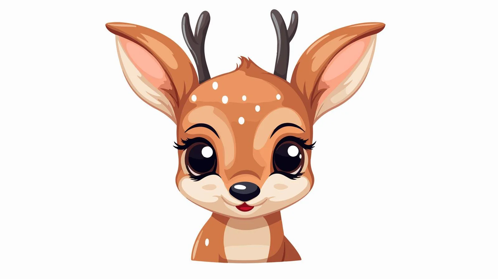 Cute Deer Animal Face Design for Kids — free download from Dotvec