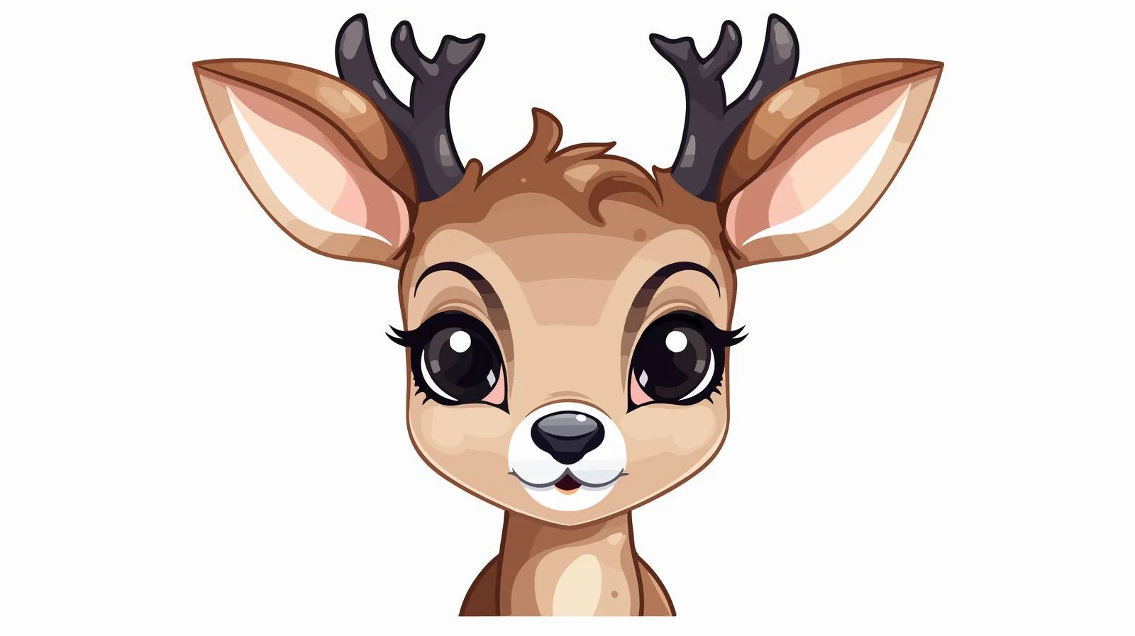 Cute Deer Animal Face Design for Kids — free download from Dotvec