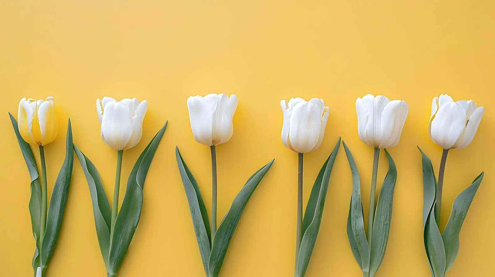Delicate Tulip Flowers on Yellow Background — free download from Dotvec