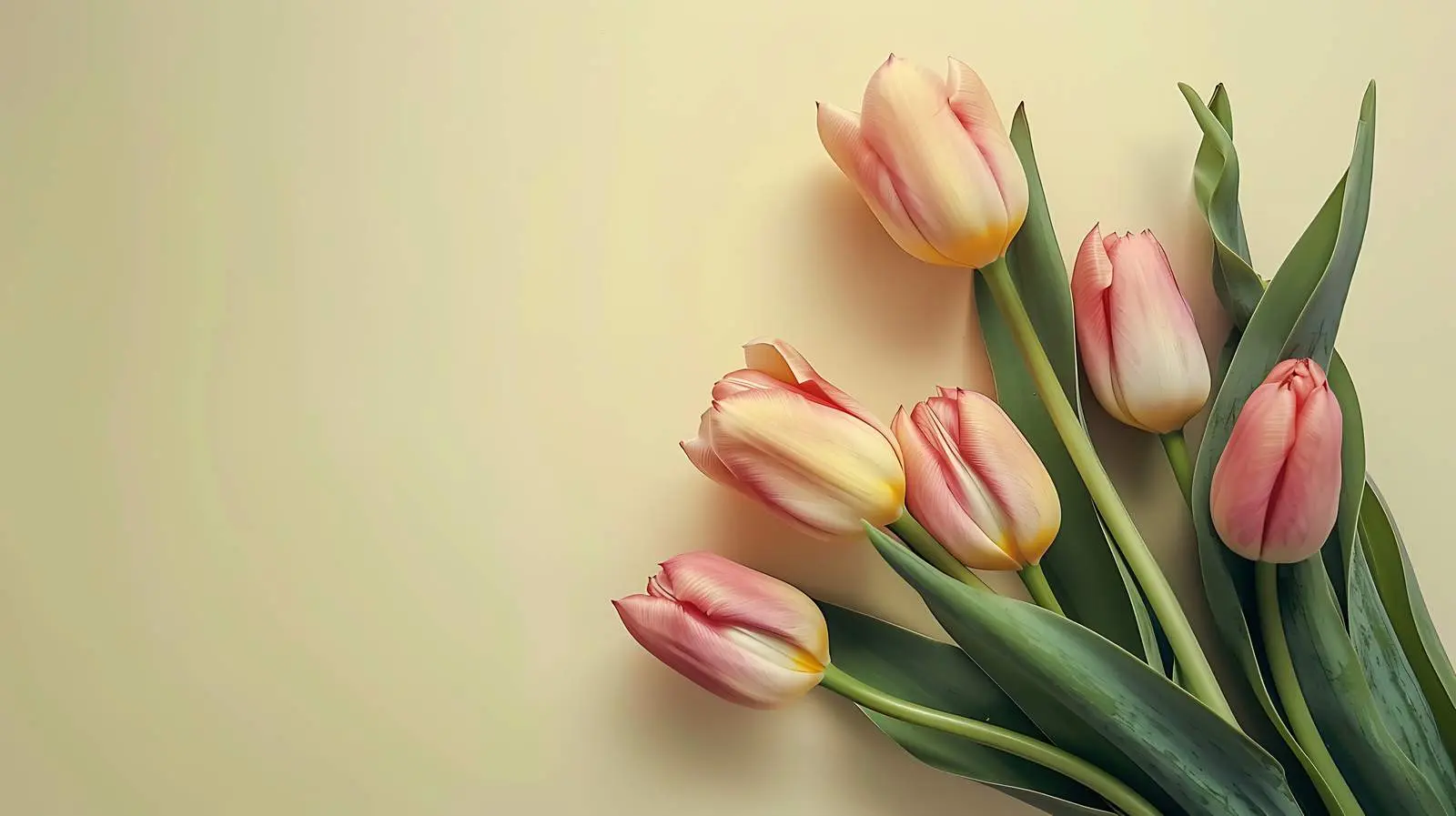 Delicate Tulip Flowers on Yellow Background — free download from Dotvec