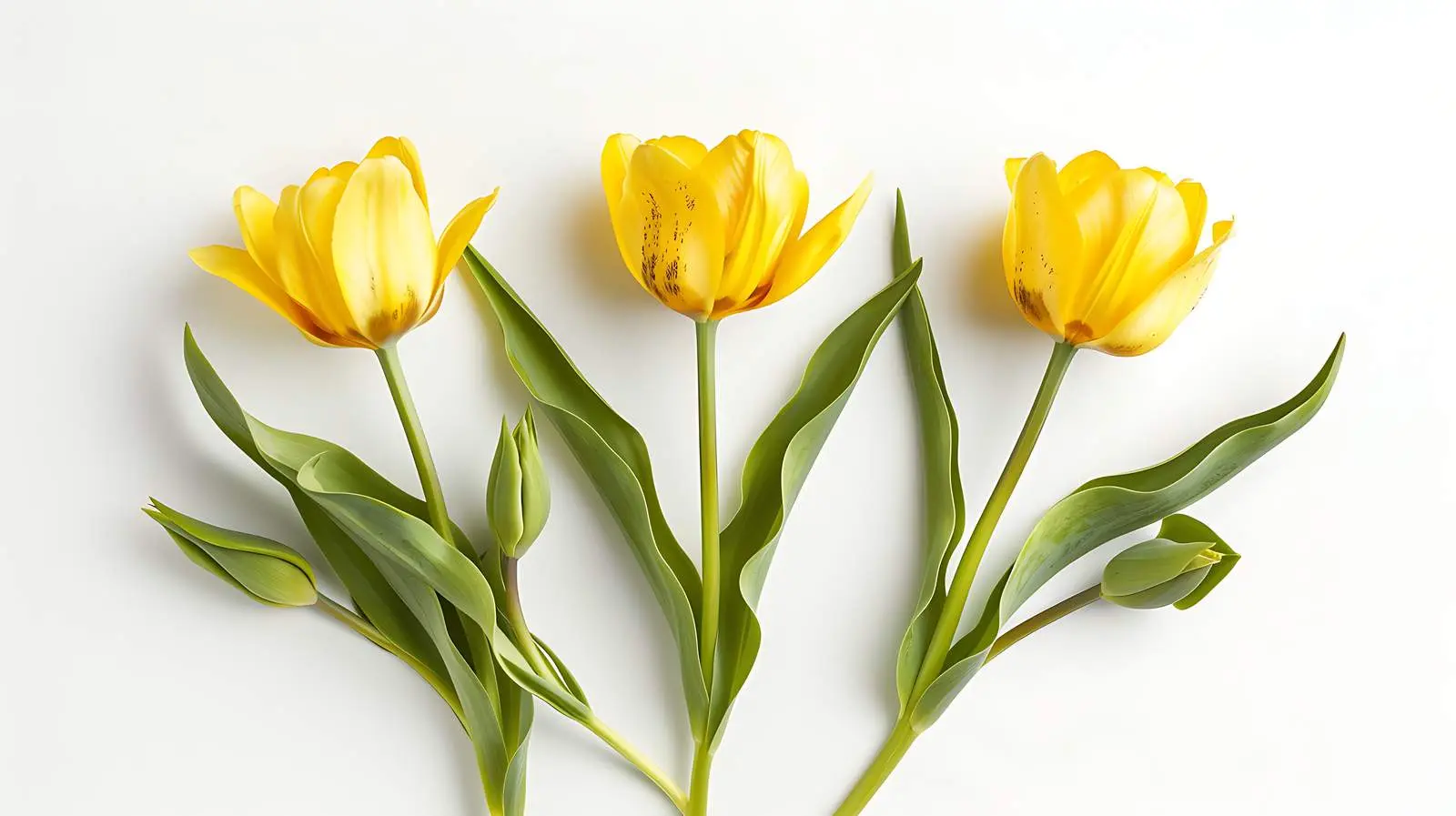 Delicate Yellow Tulip Bouquet on White Background — free download from Dotvec