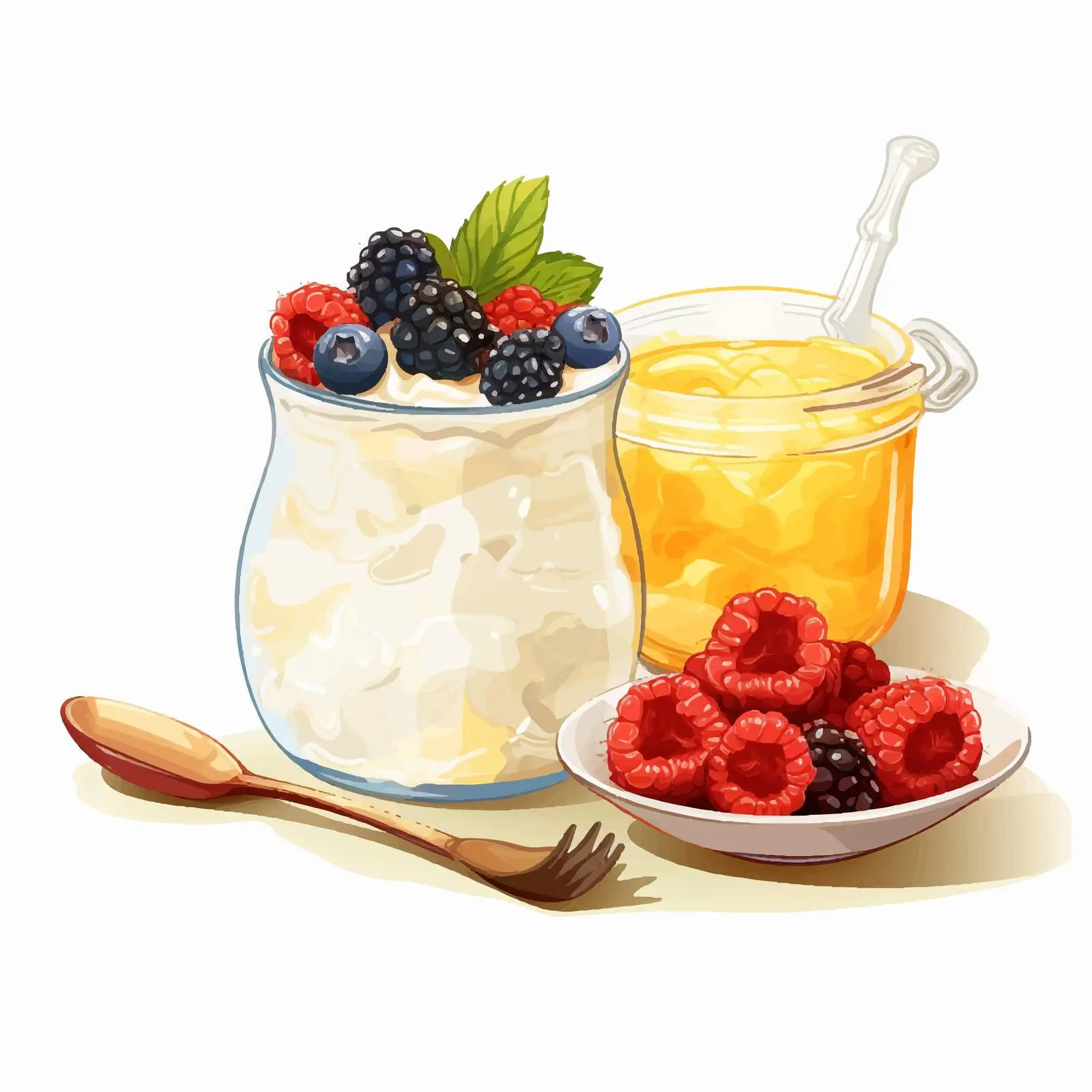 Healthy Breakfast with Porridge and Cottage Cheese — free download from Dotvec