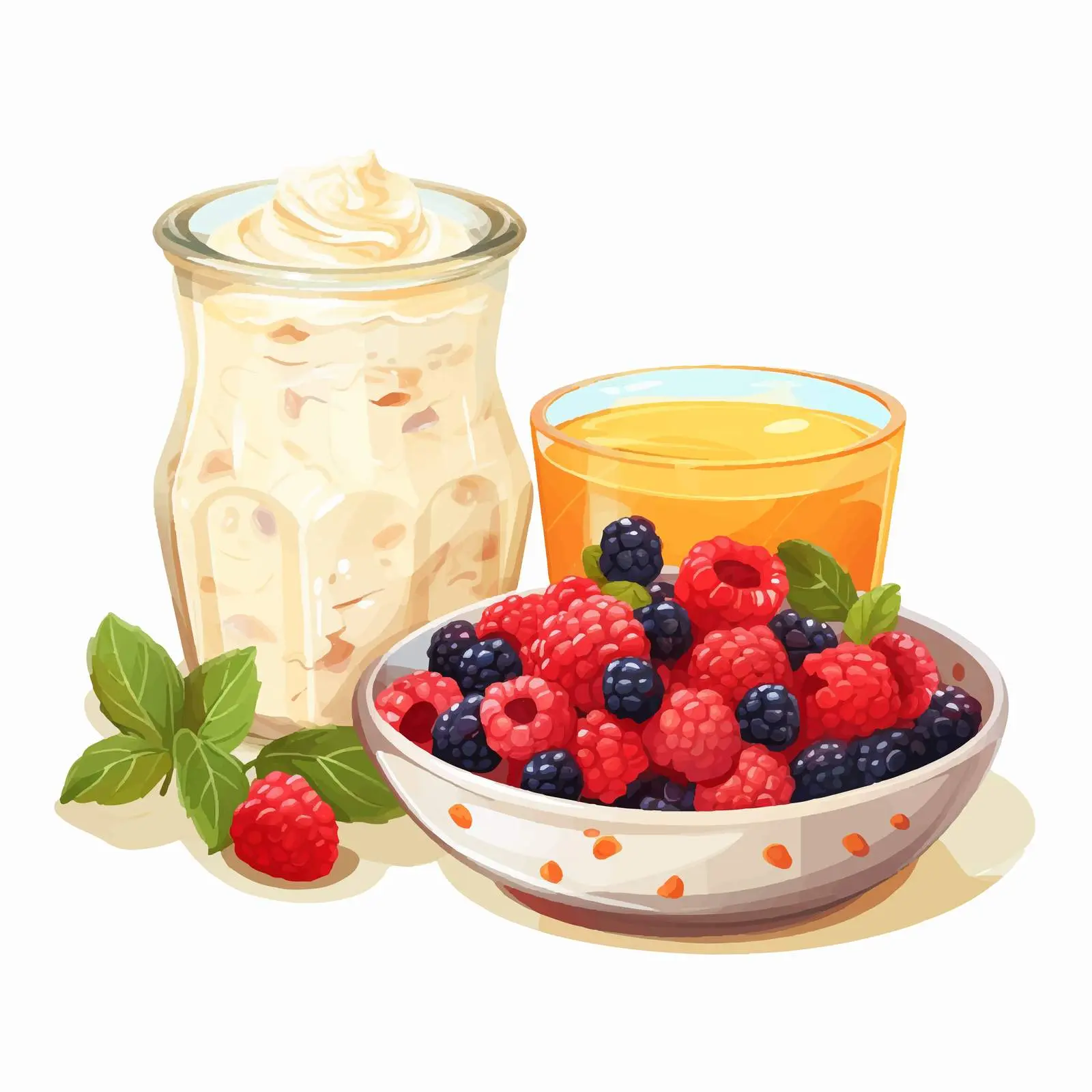 Healthy Porridge and Cottage Cheese Breakfast — free download from Dotvec