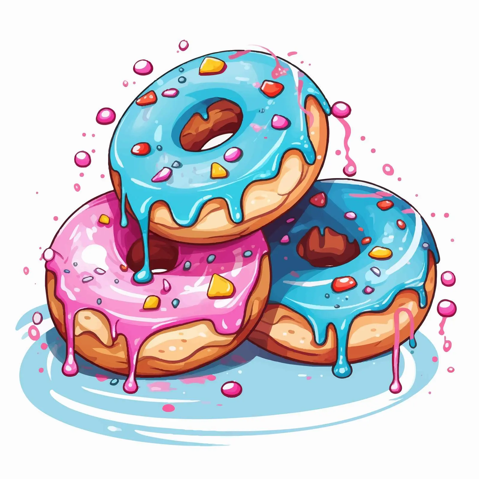 Doodle Style Donuts and Buns Illustration — free download from Dotvec