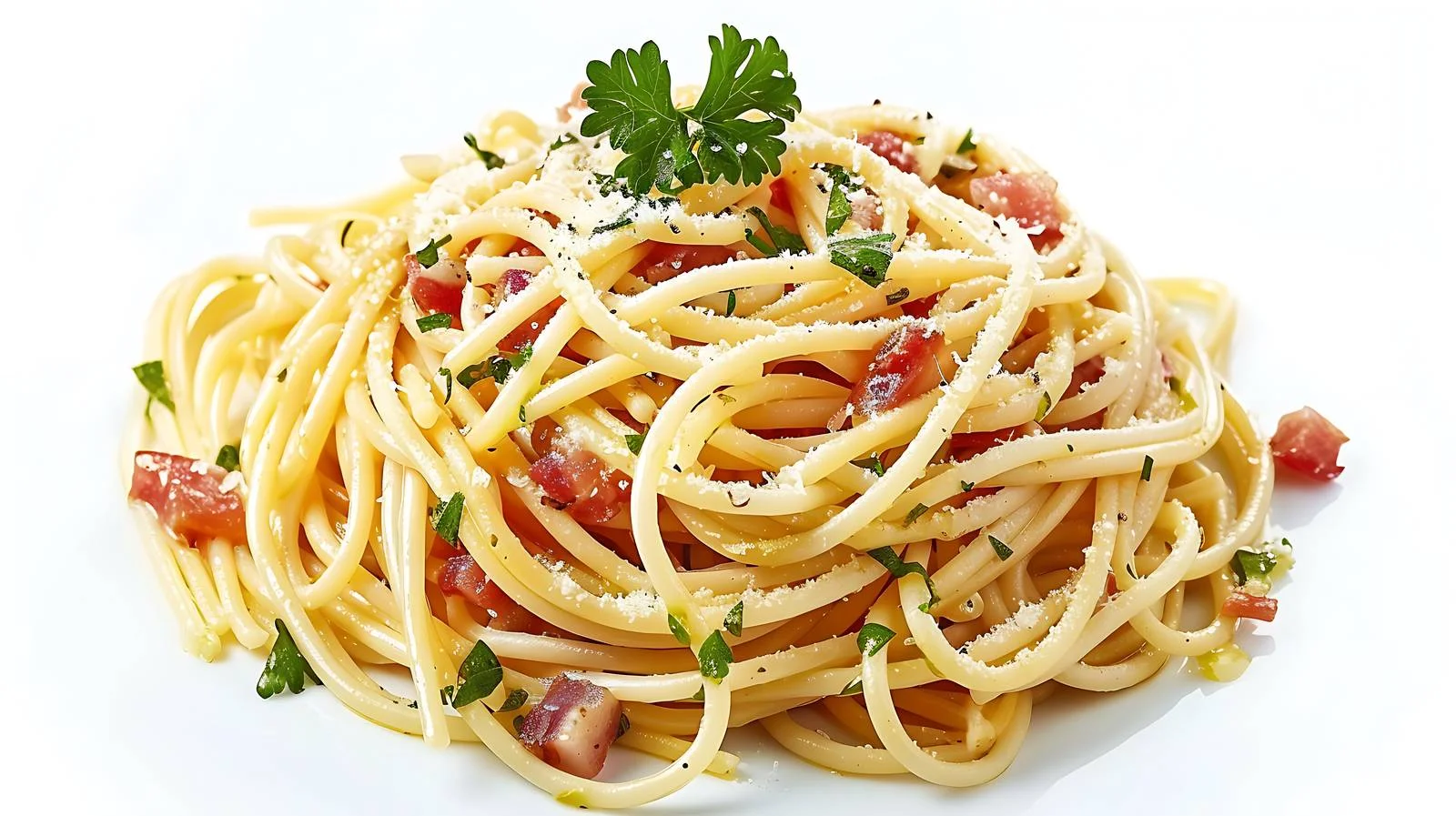 Savory Carbonara Pasta Bright on White — free download from Dotvec