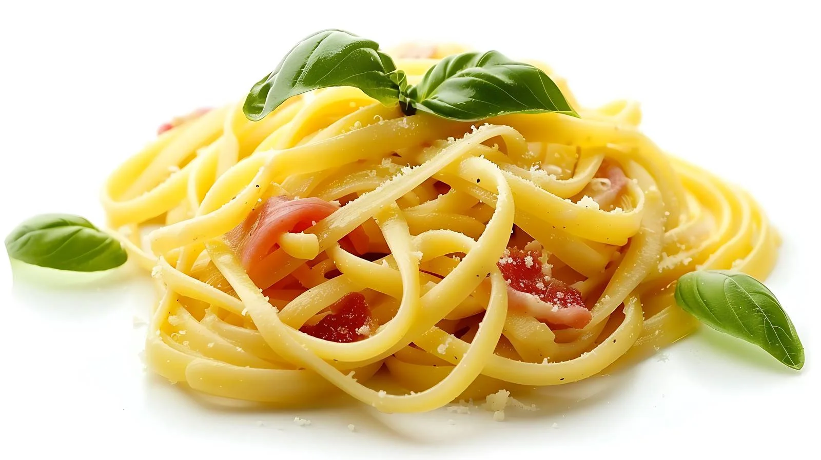 Authentic Carbonara Pasta on White Background — free download from Dotvec
