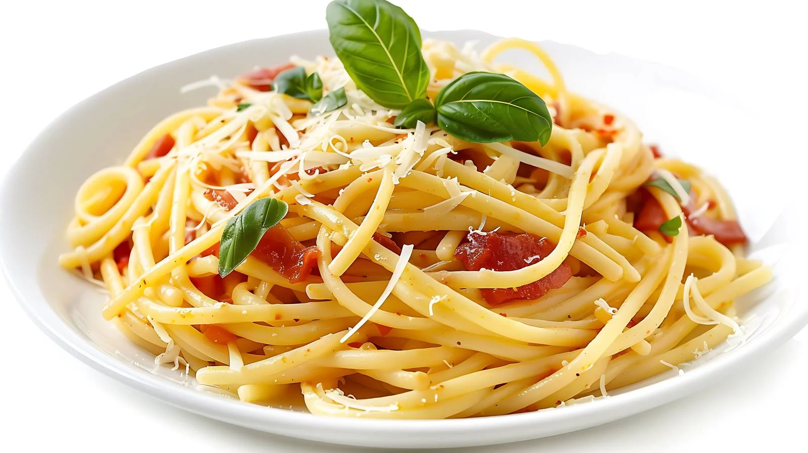 Gourmet Carbonara Pasta on White Background free images image from Dotvec