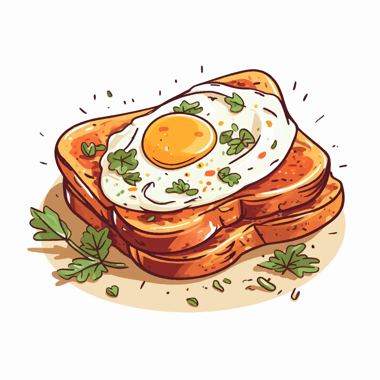 Egg and Bacon Toast with Herbs — free download from Dotvec