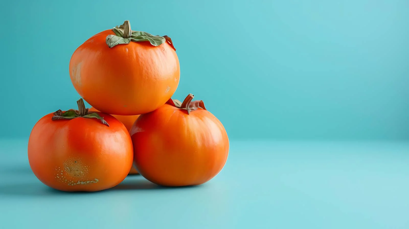 Vibrant Persimmon Fruits on Blue Background — free download from Dotvec