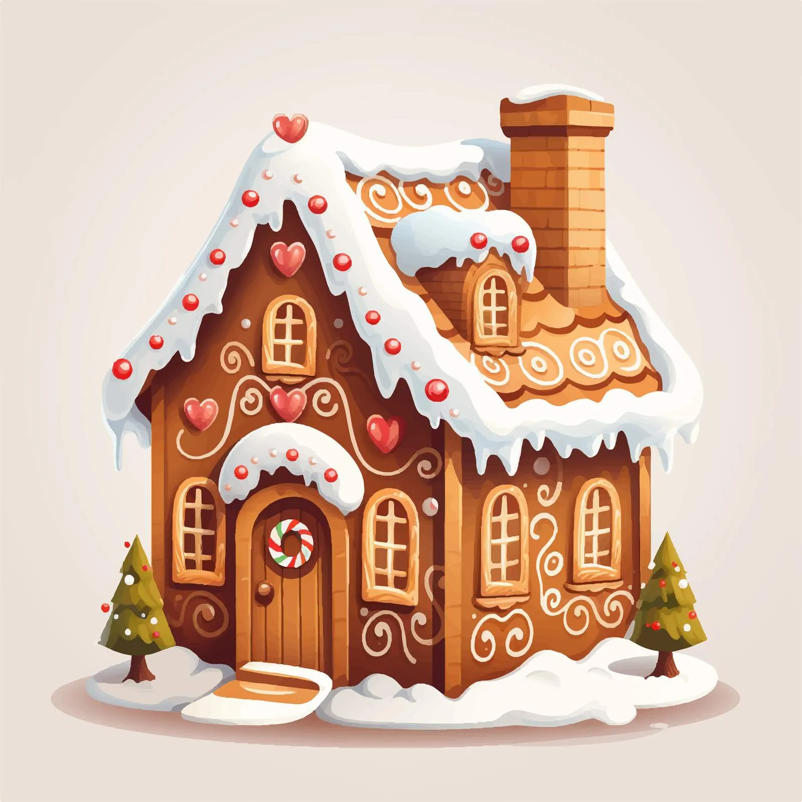 Isolated Delicious Gingerbread House Illustration — free download from Dotvec